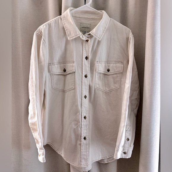 AE Oversized Denim Button-Up Shirt - Size M - Picture 2 of 5
